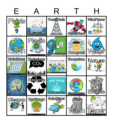Earth Day Bingo Card