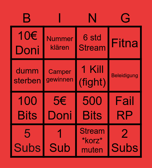 Bingo Fauas Bingo Card