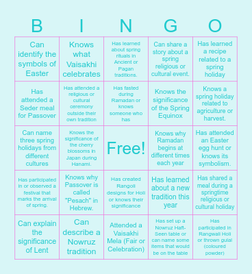 Spring is in the Air! Bingo Card