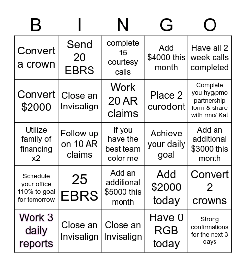 ALFONSO BINGO Card