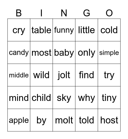 Ending Patterns Review Bingo Card