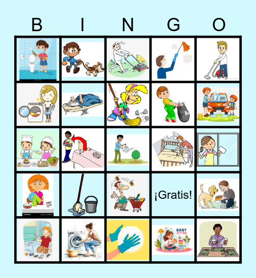 Los Quehaceres Bingo Card