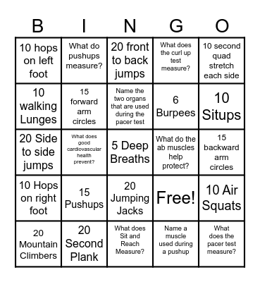 Walking Wellness Bingo Card