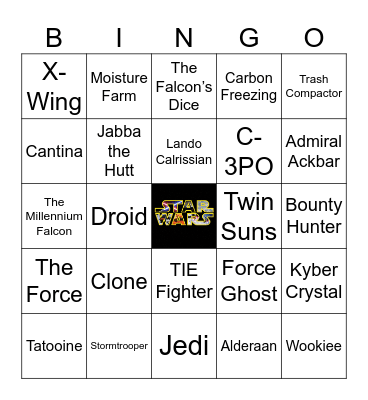 Star Wars Bingo Card