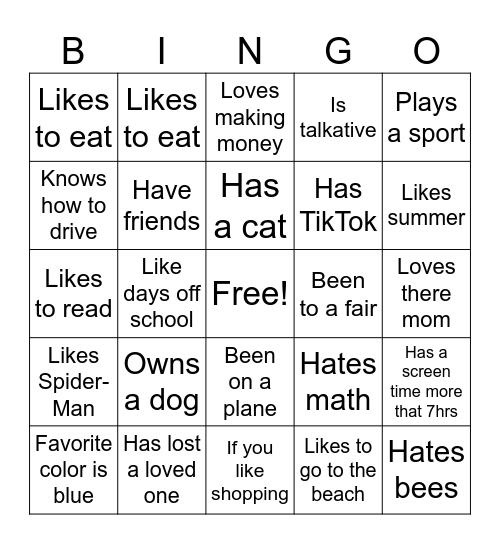 Connections Bingo Card