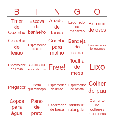 Chá de Cozinha da Kamila Bingo Card