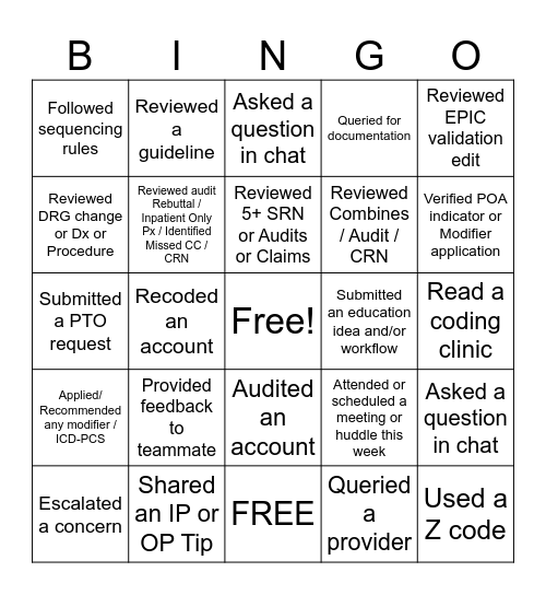 2025 HIP Coding Team - Group 3 Bingo Card
