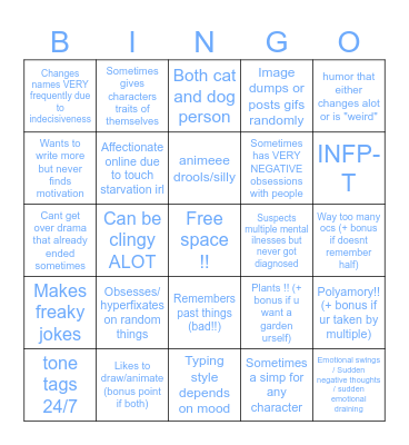 How much do u relate 2 me?? Bingo Card