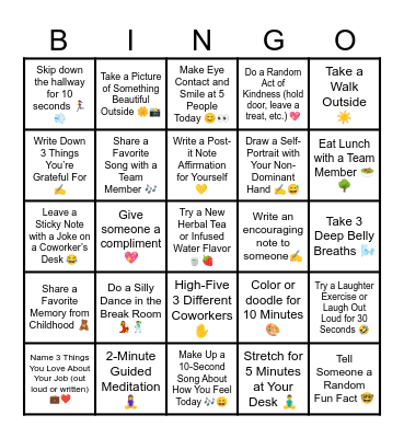 MENTAL HEALTH MONTH Bingo Card