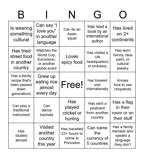 “Find Someone Who…” Bingo Card