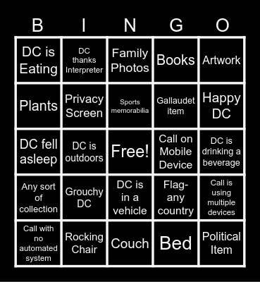 I Spy Bingo Card