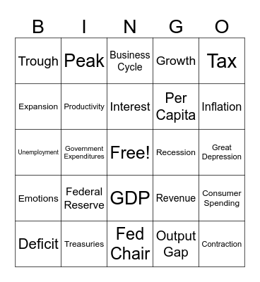 Econ Bingo Card
