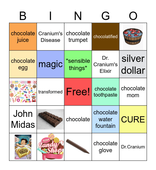 The Chocolate Touch Bingo Card