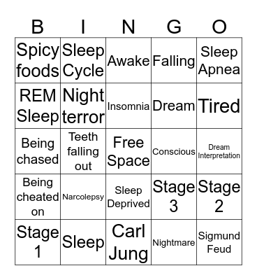 Dream Bingo Card