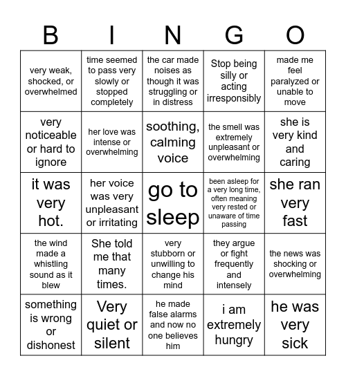BINGO Card