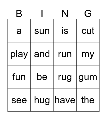 Blue Review Lesson 5 Bingo Card