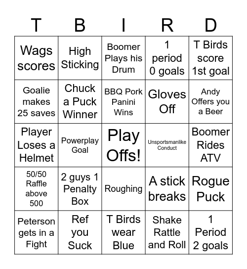 Play offs round 2 game 3 Bingo Card