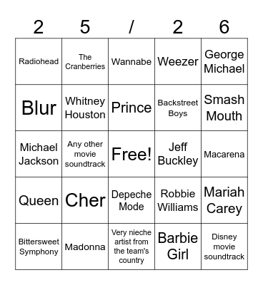 Olympic Season Programs RD Bingo Card