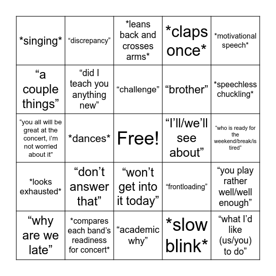 Schiffler Bingo 2.0 Bingo Card