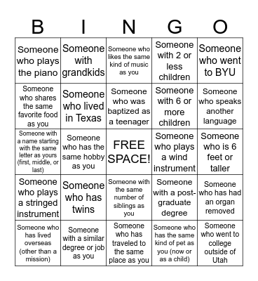 Get-to-know-you Bingo: ADULTS Bingo Card