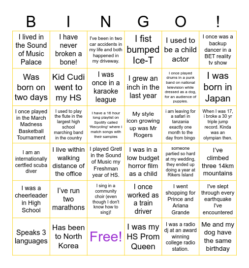 Acast NYC Bingo Card