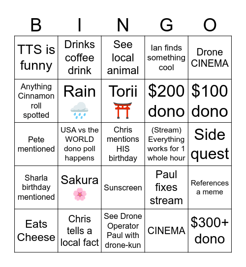 CMPs D11 Bingo Card