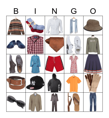 Clothes Bingo Card