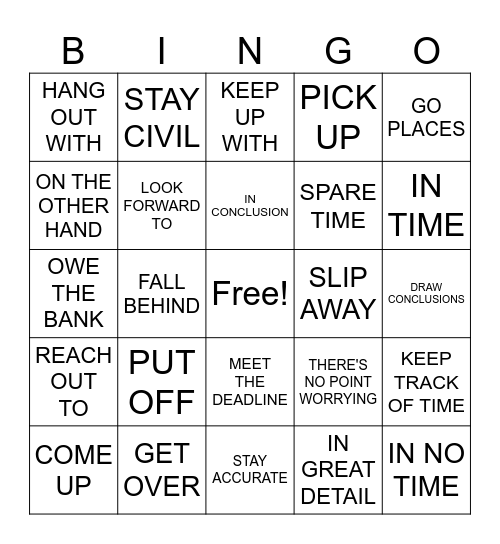 MY PERSPECTIVES 3 CH 4 Bingo Card