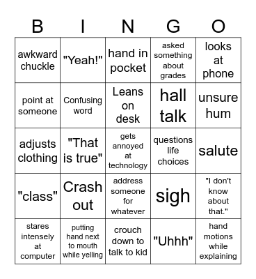 Mr Kingo Bingo Card