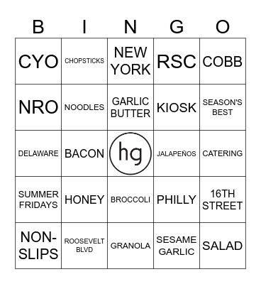 hg BINGO Card