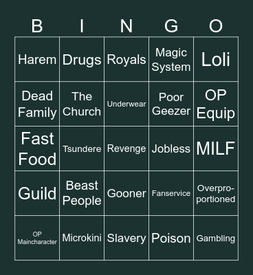 Digga Bingo Card