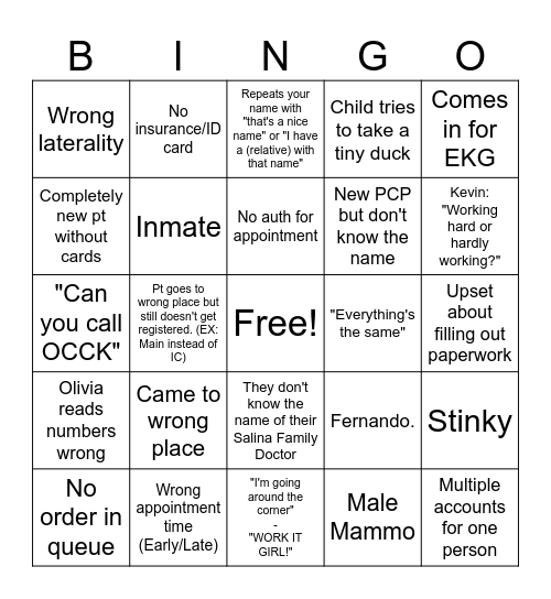 IC Bingo Card