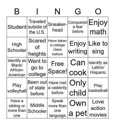 TRUE Bingo Card