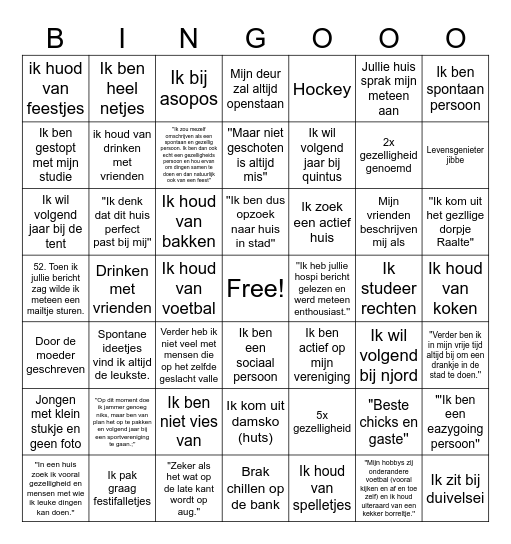 RIMBOOOOO BINGOOO Bingo Card