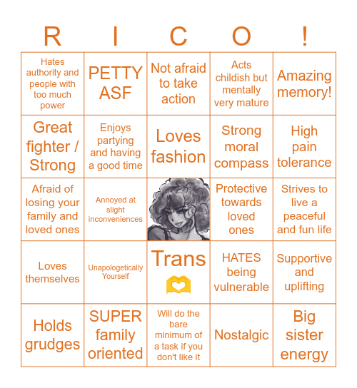 Rico Bingo Card