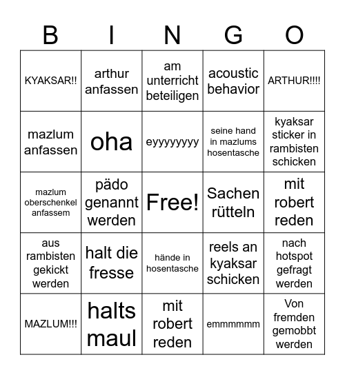 Marcell Bingo Card