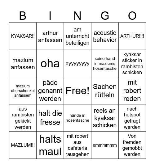 Marcell Bingo Card