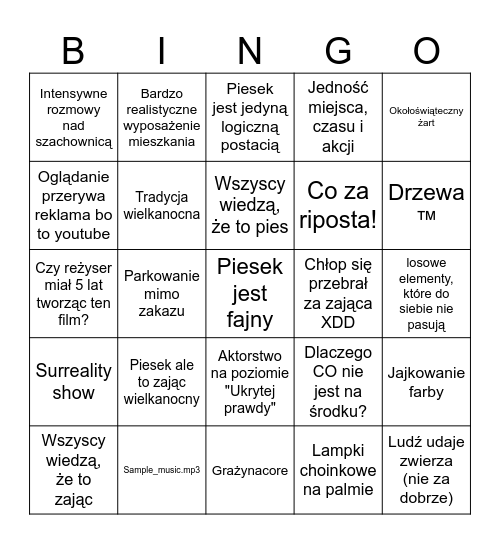 Easter Bunny Puppy Bingo Card