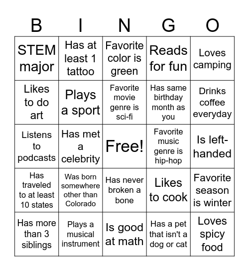 Puksta Passage Bingo Card