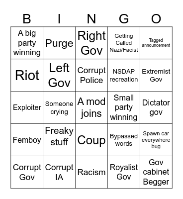 RTP Bingo Card