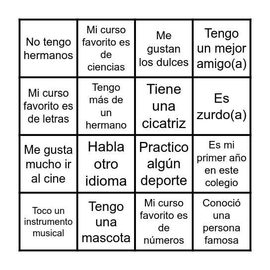 PING PONG Bingo Card