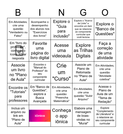 Bingo - Imersão iônica Bingo Card