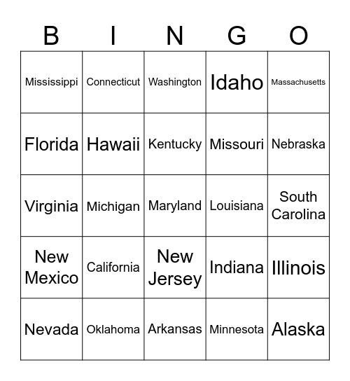 LICENSE PLATE BINGO ORLANDO 🗣️🗣️🗣️ Bingo Card