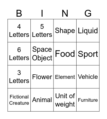 Babel Bing Bingo Card
