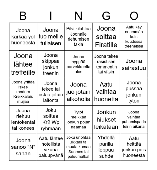 Kr2 Leiri Bingo Card