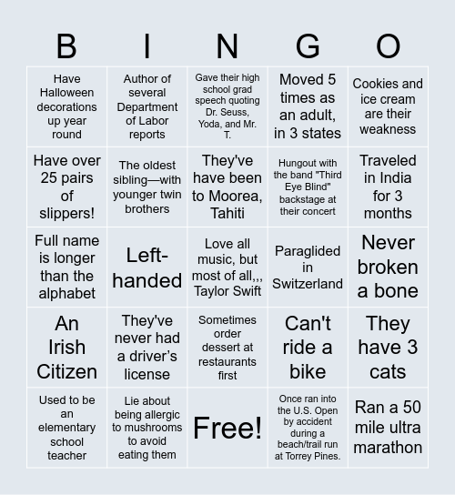 Back Office Bingo! Bingo Card