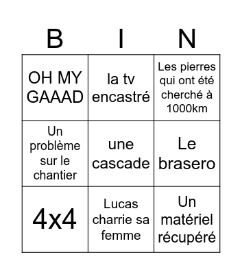 Lucas Lagoon Bingo Card