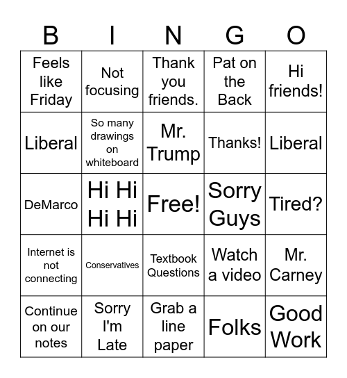 Ms.Ho Bingo Cards Bingo Card