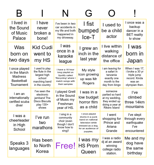 Acast NYC Bingo Card