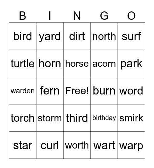 Skill 8 Bingo Card